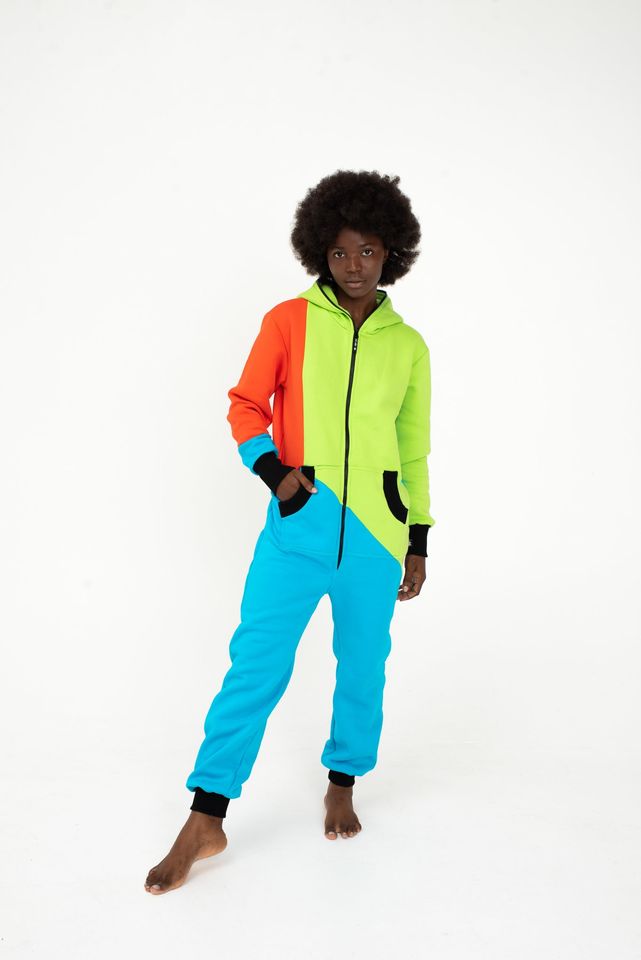 Tricolor Men's Hooded Jumpsuit