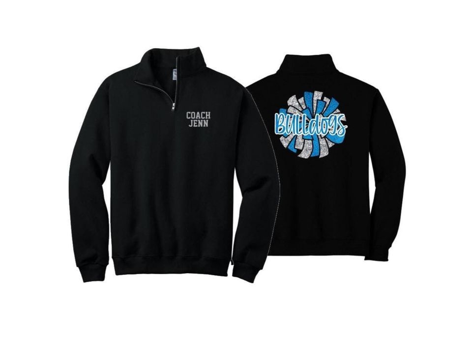 Glitter Cheer Quarter-Zip Pullover Sweatshirt