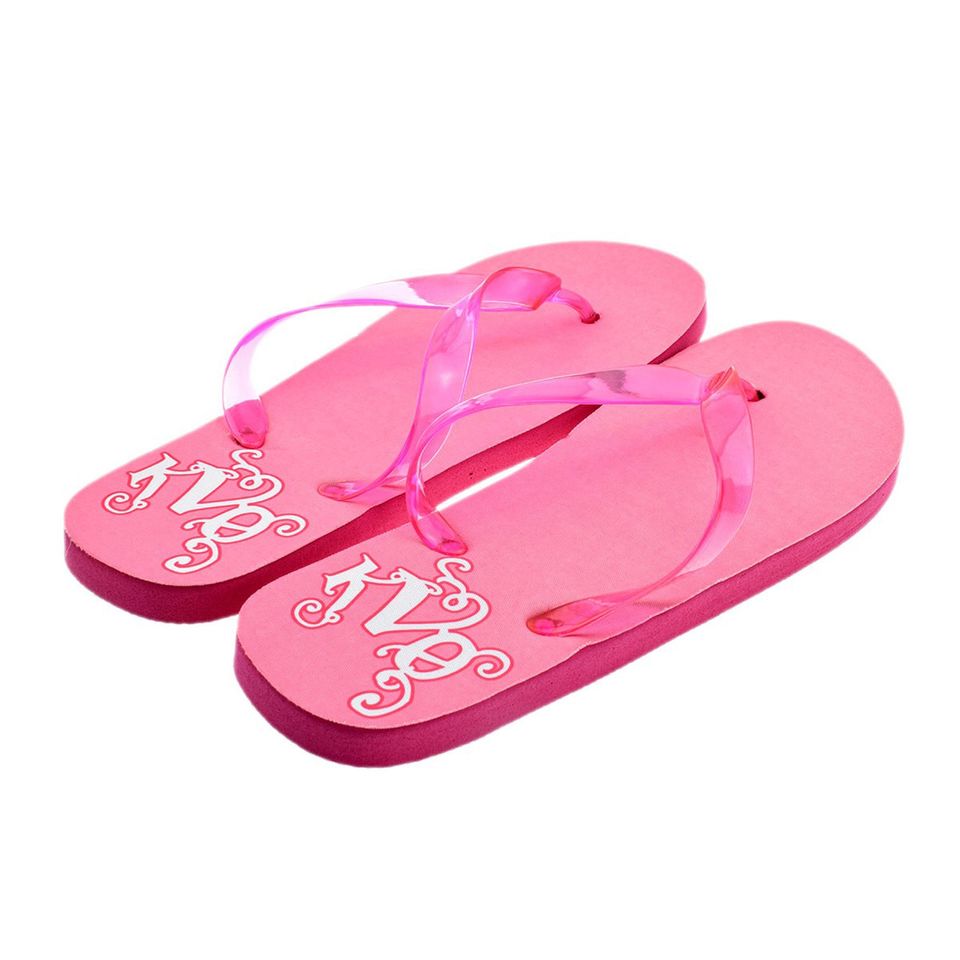 Personalised Initials Ladies Pink Flip Flops