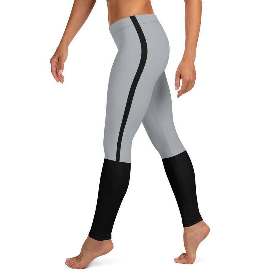 Las Vegas Pride Leggings | Team Colors Silver With Black Stripe | Las Vegas Football-Style Women's Sports Leggings
