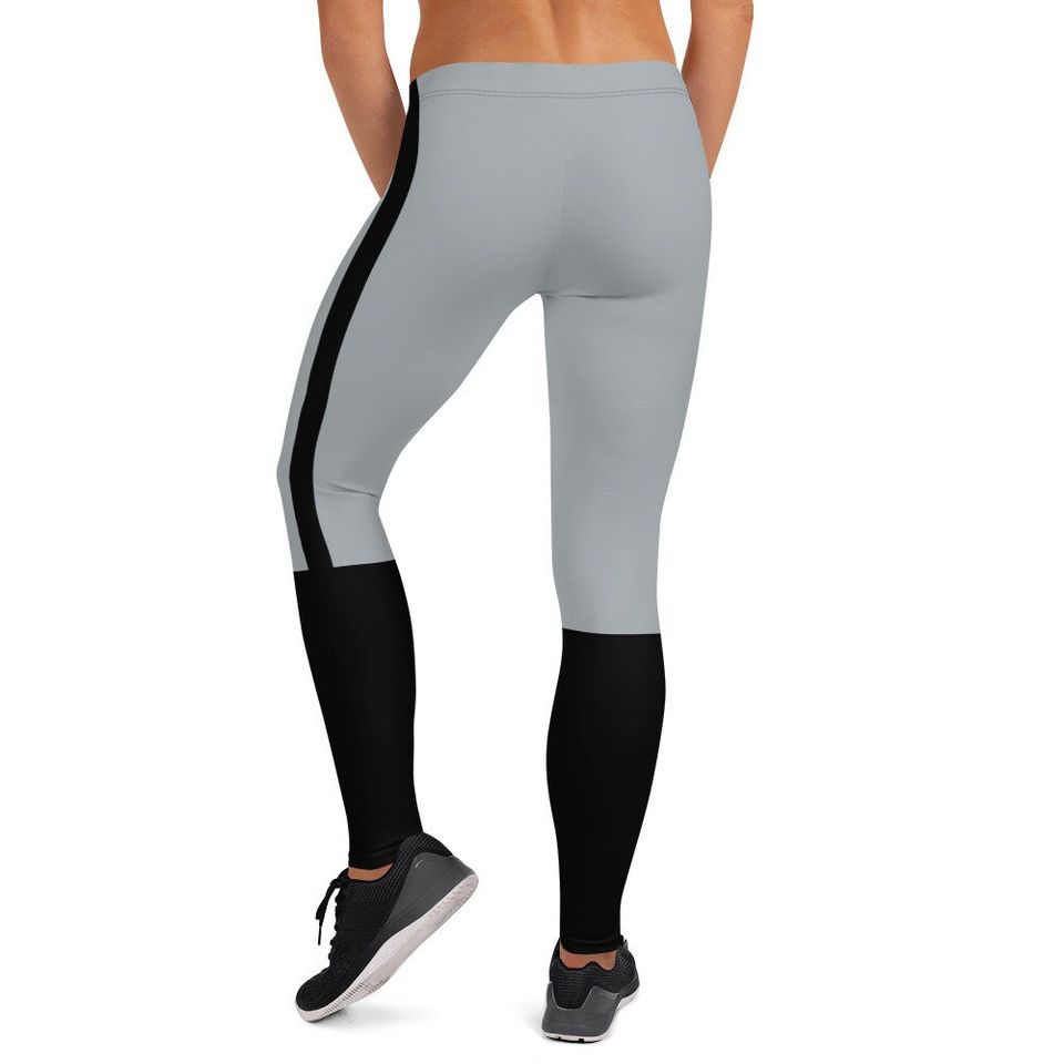 Las Vegas Pride Leggings | Team Colors Silver With Black Stripe | Las Vegas Football-Style Women's Sports Leggings
