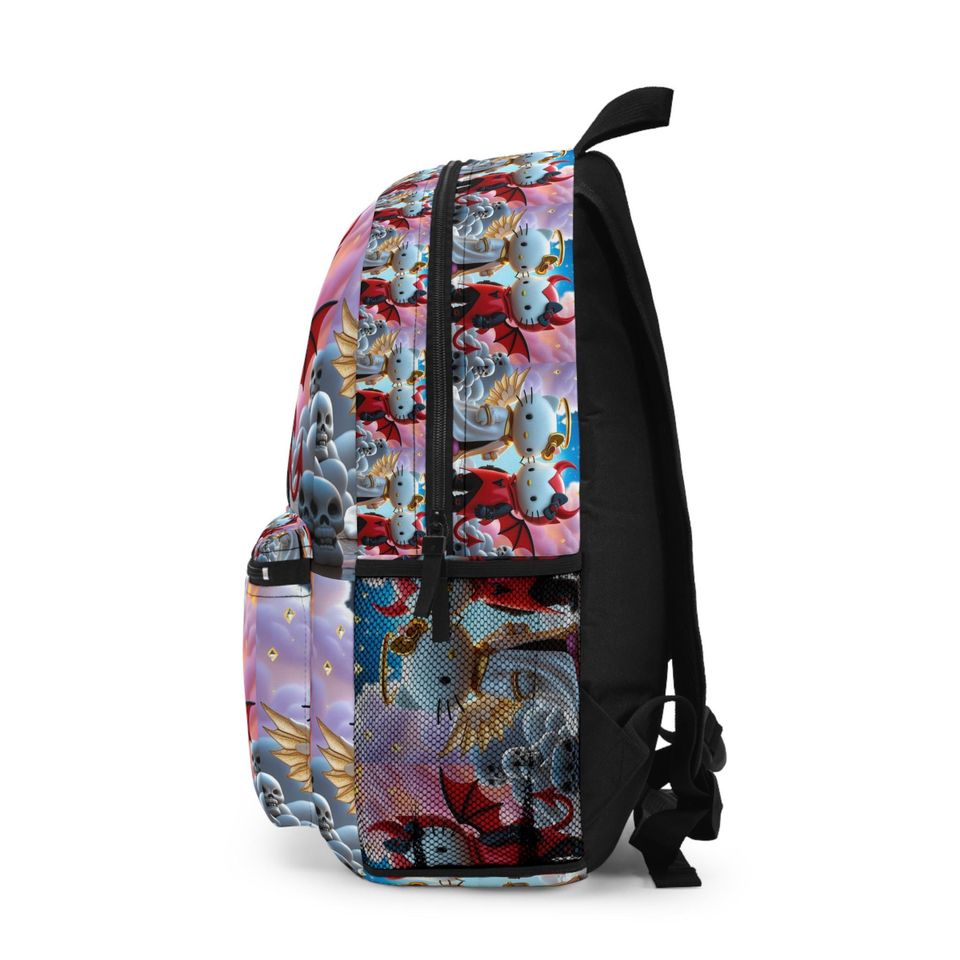 Los Angelez Made x Hello Kitty Angel Devil Themed Backpack, Kawaii Backpack