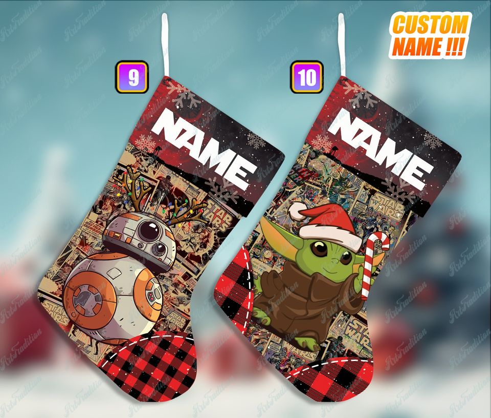 Personalized Star Wars Disney Christmas Stocking, Family Christmas Stocking