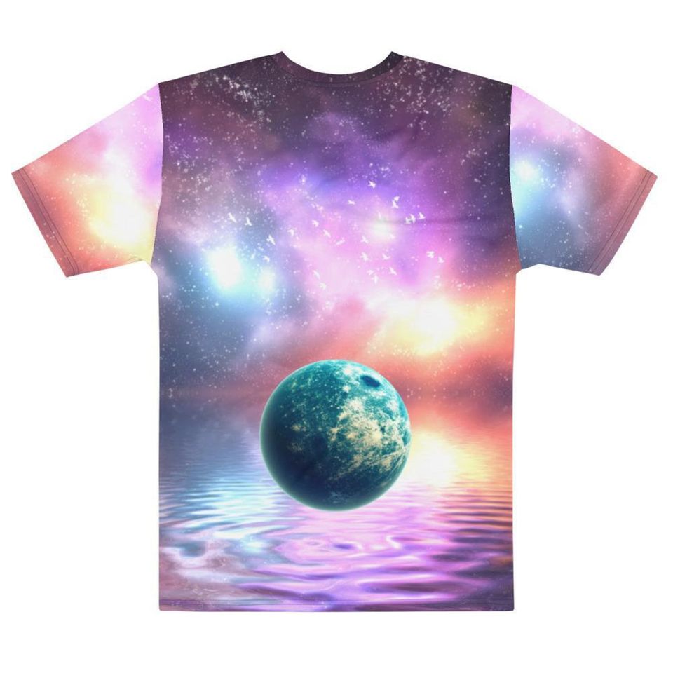 Aurora Sky Floating Earth On Lake Print 3D T Shirt