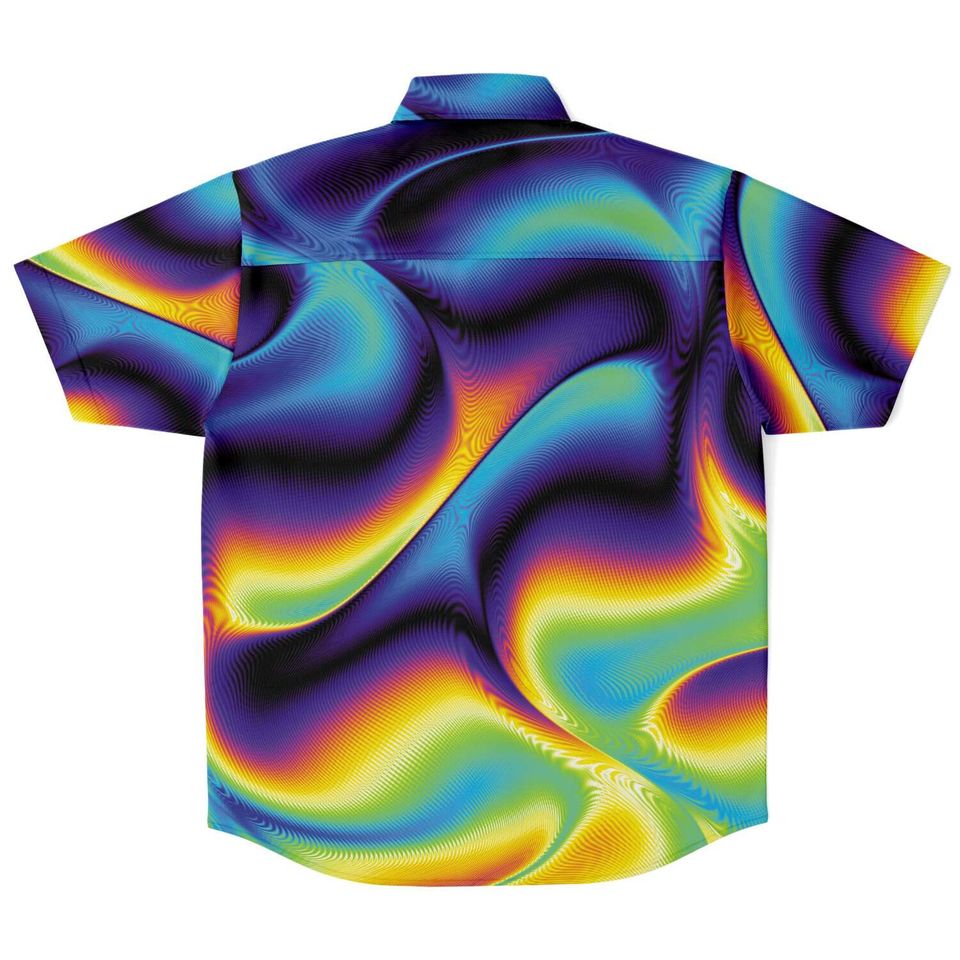 Holographic Iridescence Colorful Psychedelic Men's Shirt