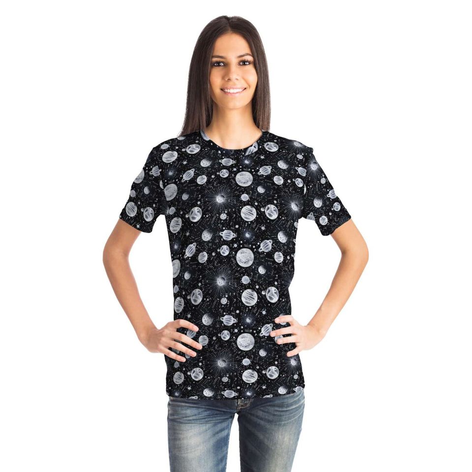 Planet Stars Celestial Bodies Pattern 3D T Shirt