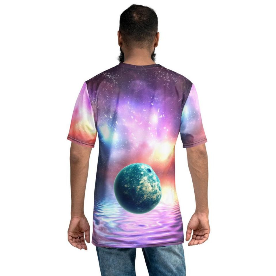 Aurora Sky Floating Earth On Lake Print 3D T Shirt