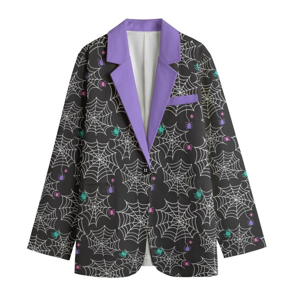 Halloween Spiderweb Blazer Punk Halloween Ladies