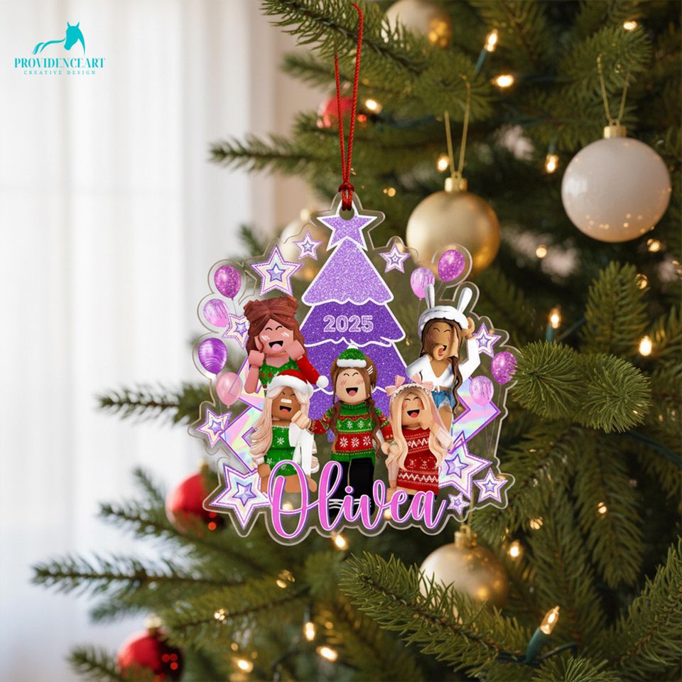 Personalized Roblox Ornament: 2025 Gamer Acrylic Holiday Decoration