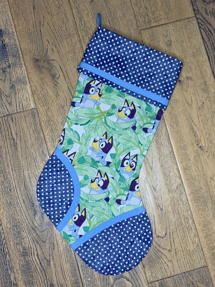 Personalized BlueyDad Christmas Stocking: Custom Initial