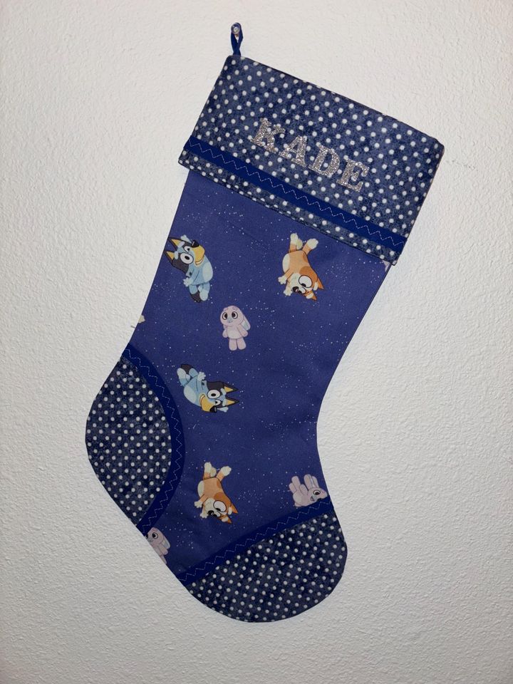 Personalized BlueyDad Christmas Stocking: Custom Initial