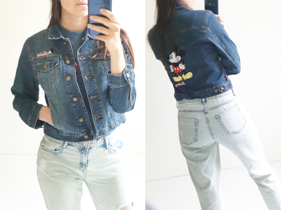 Vintage Mickey Mouse Disney cartoon denim jacket