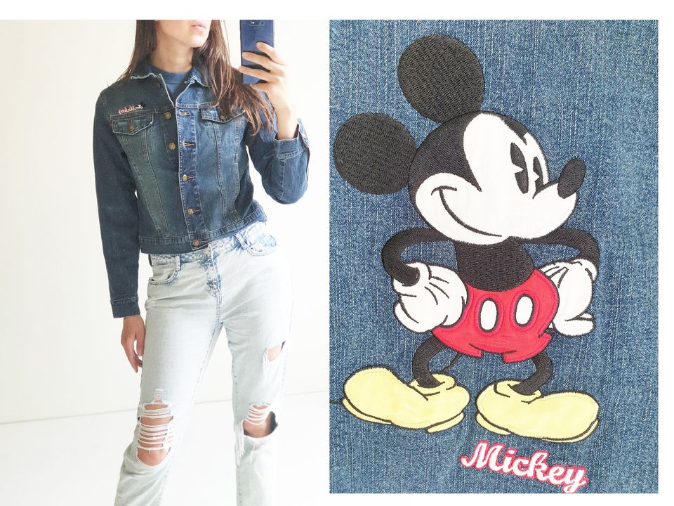Vintage Mickey Mouse Disney cartoon denim jacket