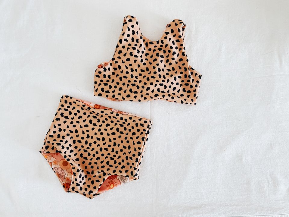 Animal Print Reversible Two-Piece Swimsuit