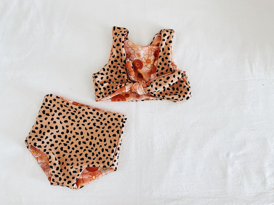 Animal Print Reversible Two-Piece Swimsuit