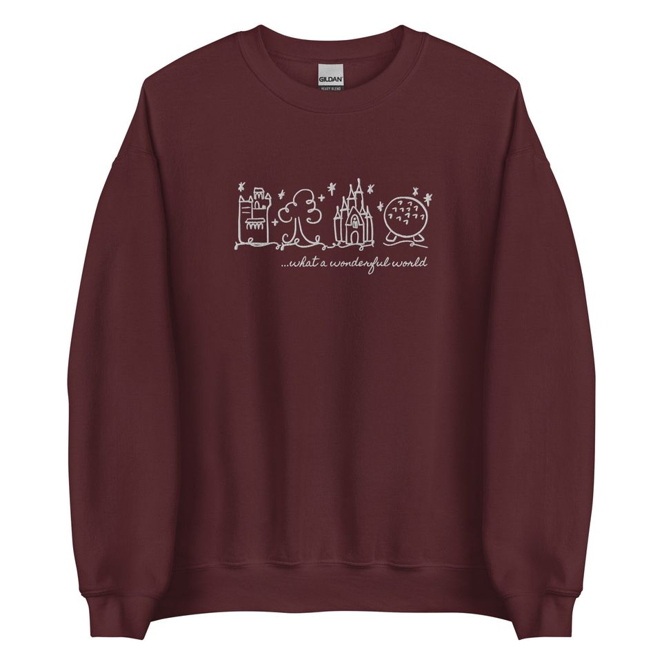 Disney World Parks EMBROIDERED White embroidery Sweatshirt