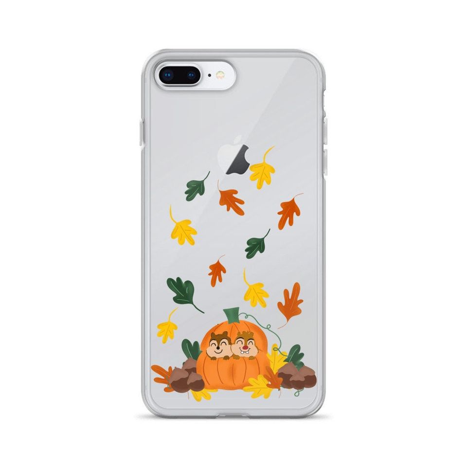 Cute Fall Phone Case Chip and Dale Fall Pumpkin Disney Halloween iPhone Case