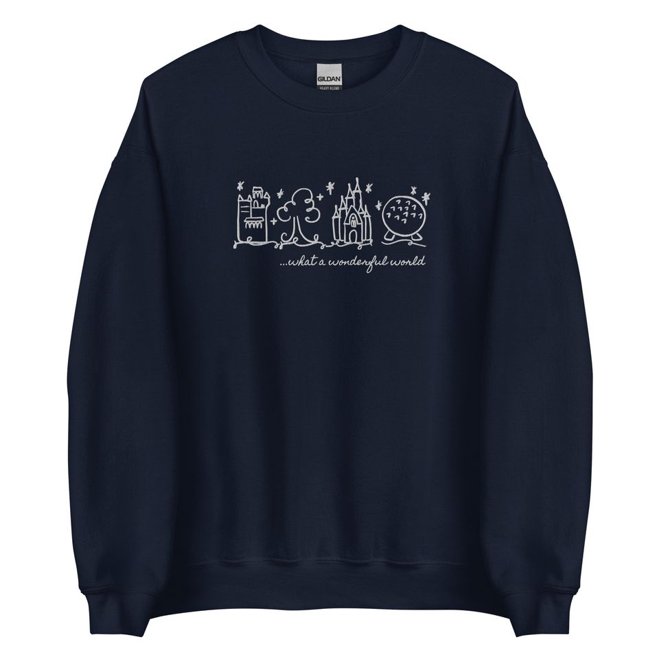 Disney World Parks EMBROIDERED White embroidery Sweatshirt