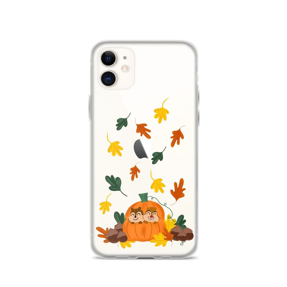 Cute Fall Phone Case Chip and Dale Fall Pumpkin Disney Halloween iPhone Case