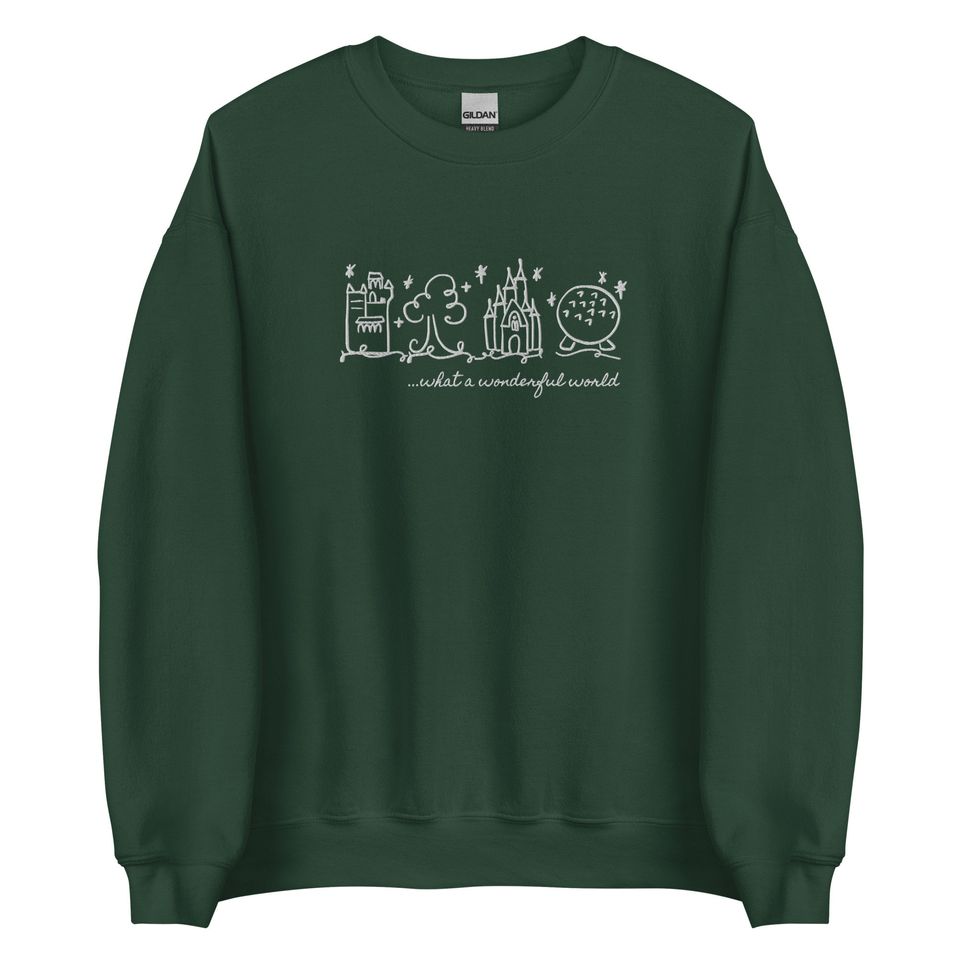 Disney World Parks EMBROIDERED White embroidery Sweatshirt