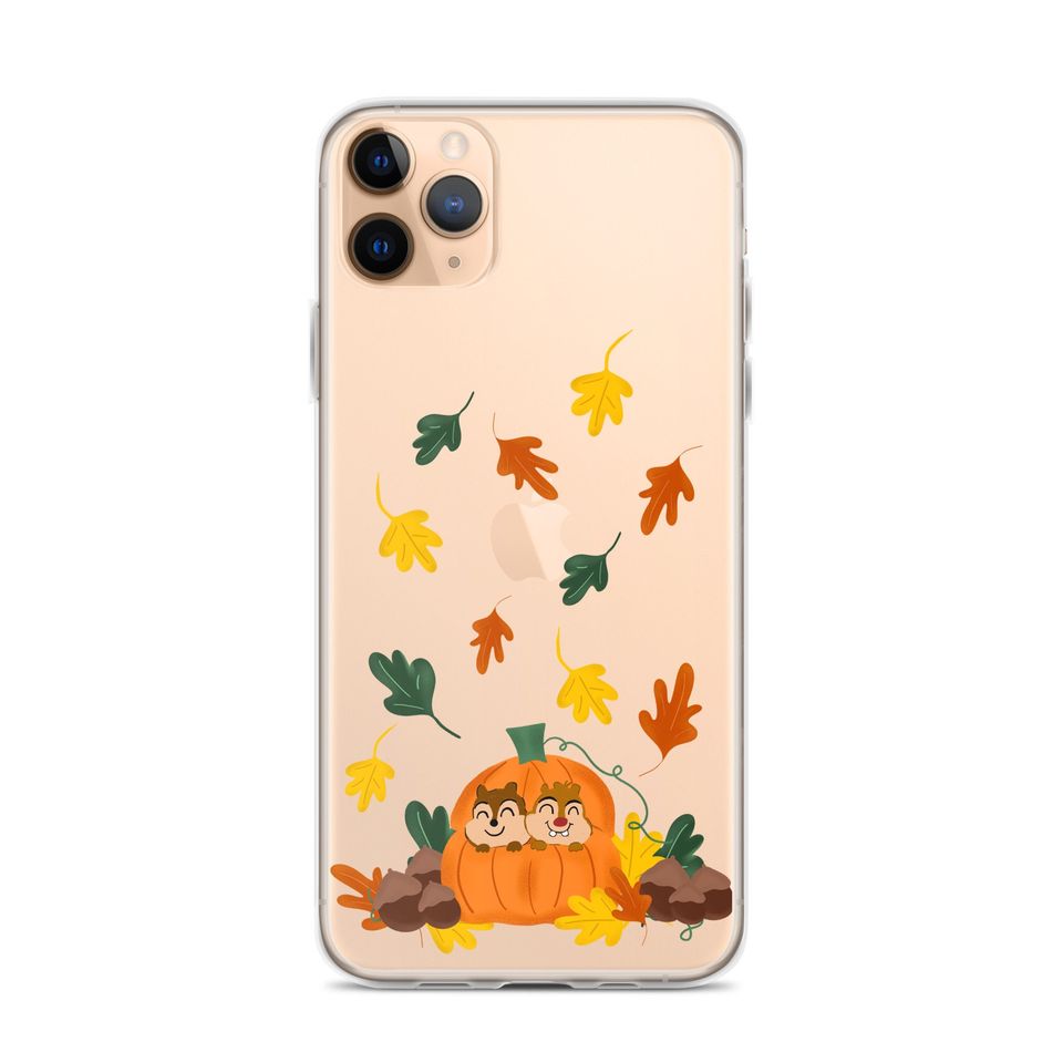 Cute Fall Phone Case Chip and Dale Fall Pumpkin Disney Halloween iPhone Case