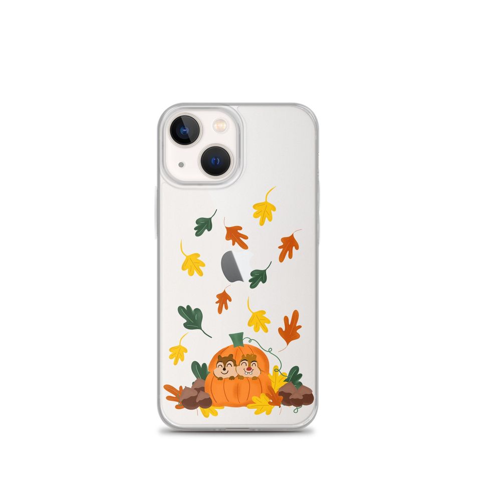 Cute Fall Phone Case Chip and Dale Fall Pumpkin Disney Halloween iPhone Case