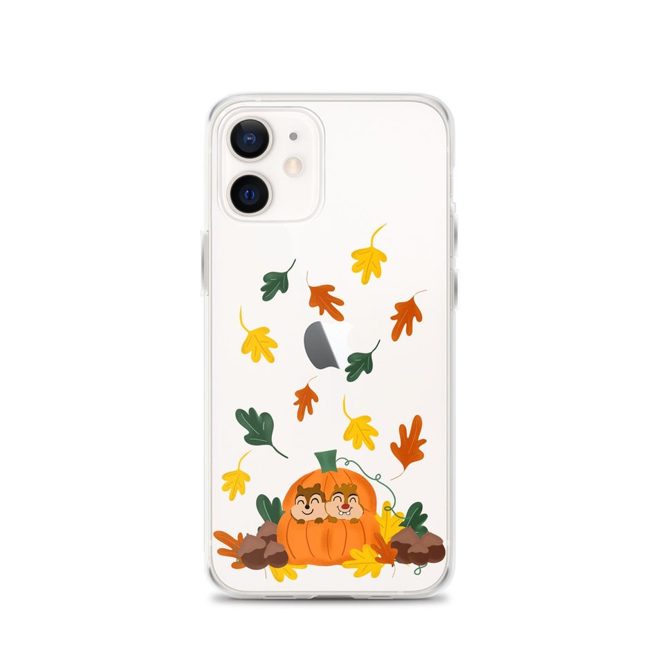 Cute Fall Phone Case Chip and Dale Fall Pumpkin Disney Halloween iPhone Case