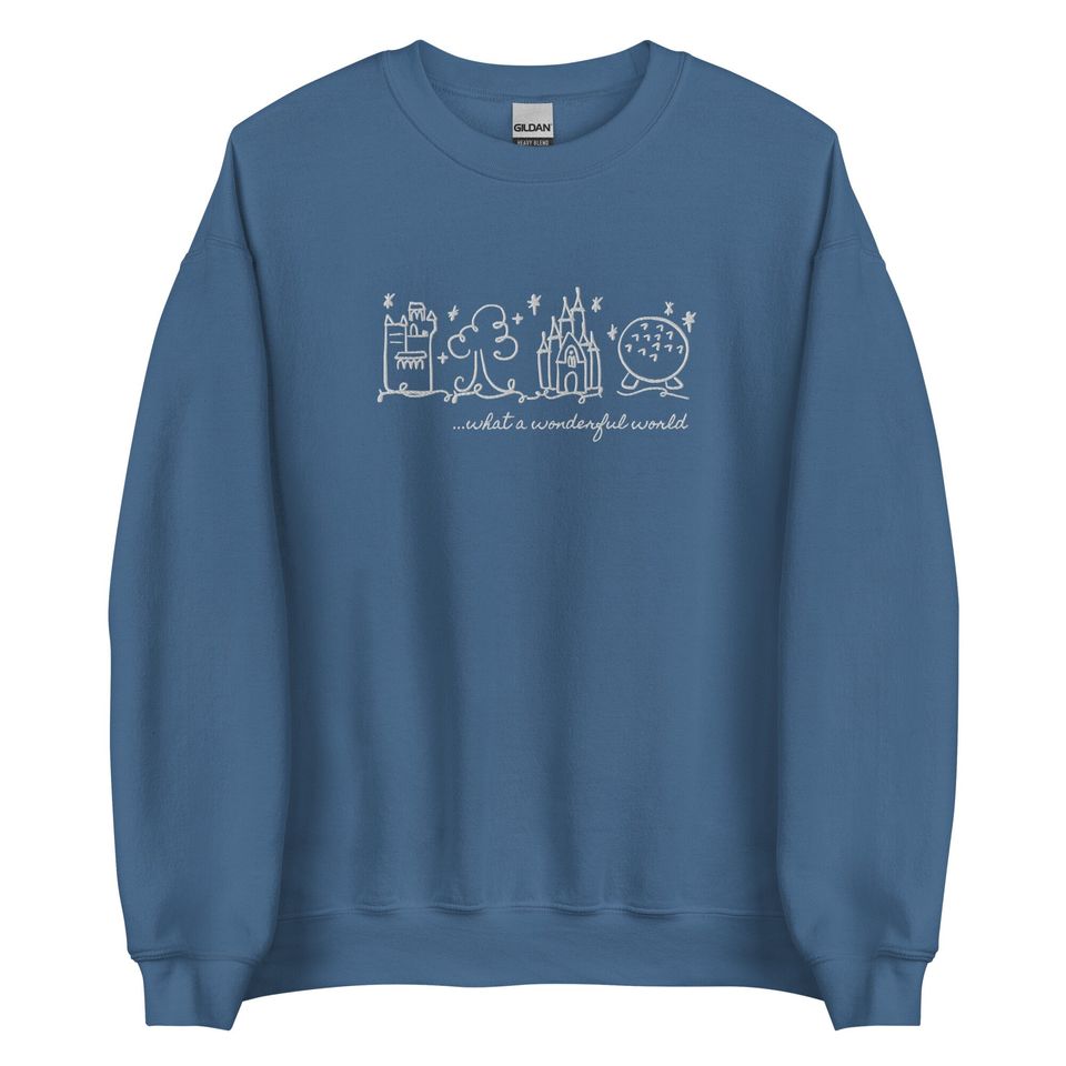 Disney World Parks EMBROIDERED White embroidery Sweatshirt