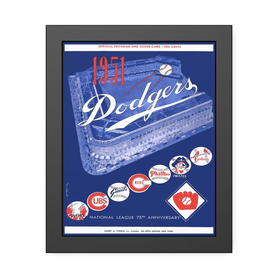 1951 Vintage Brooklyn Dodgers Baseball Program Cover - Digital Reproduction