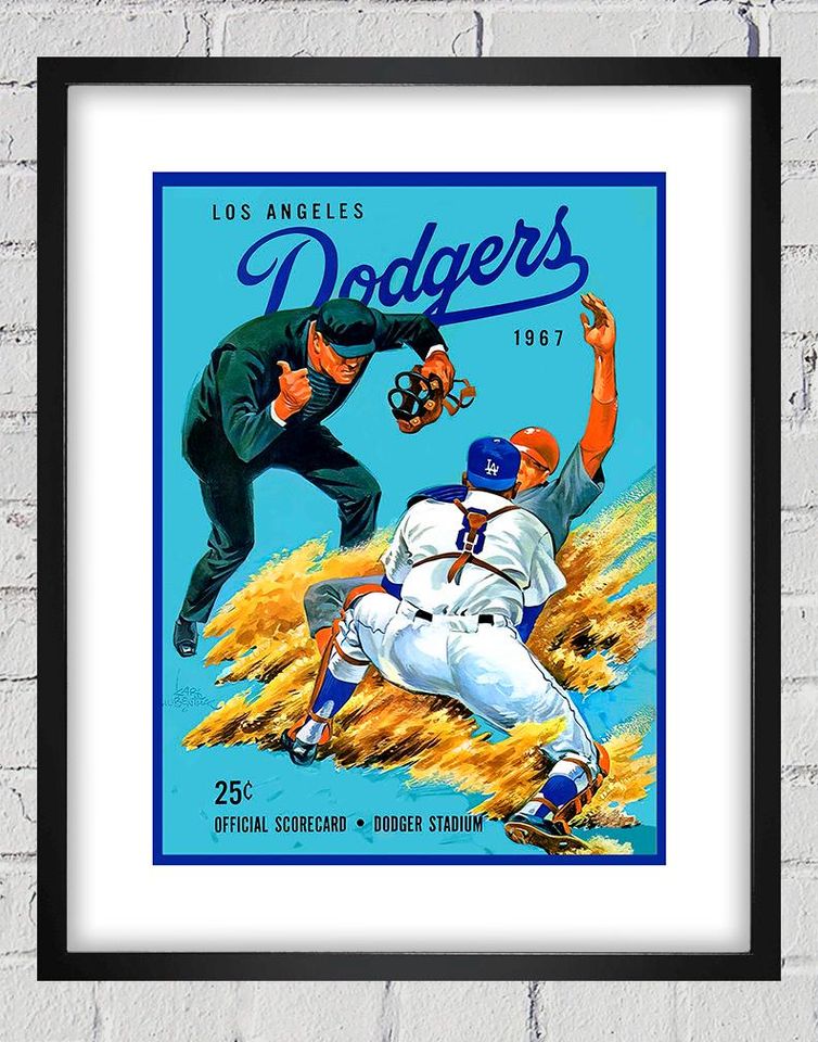 1967 Vintage Los Angeles Dodgers Baseball Program Cover