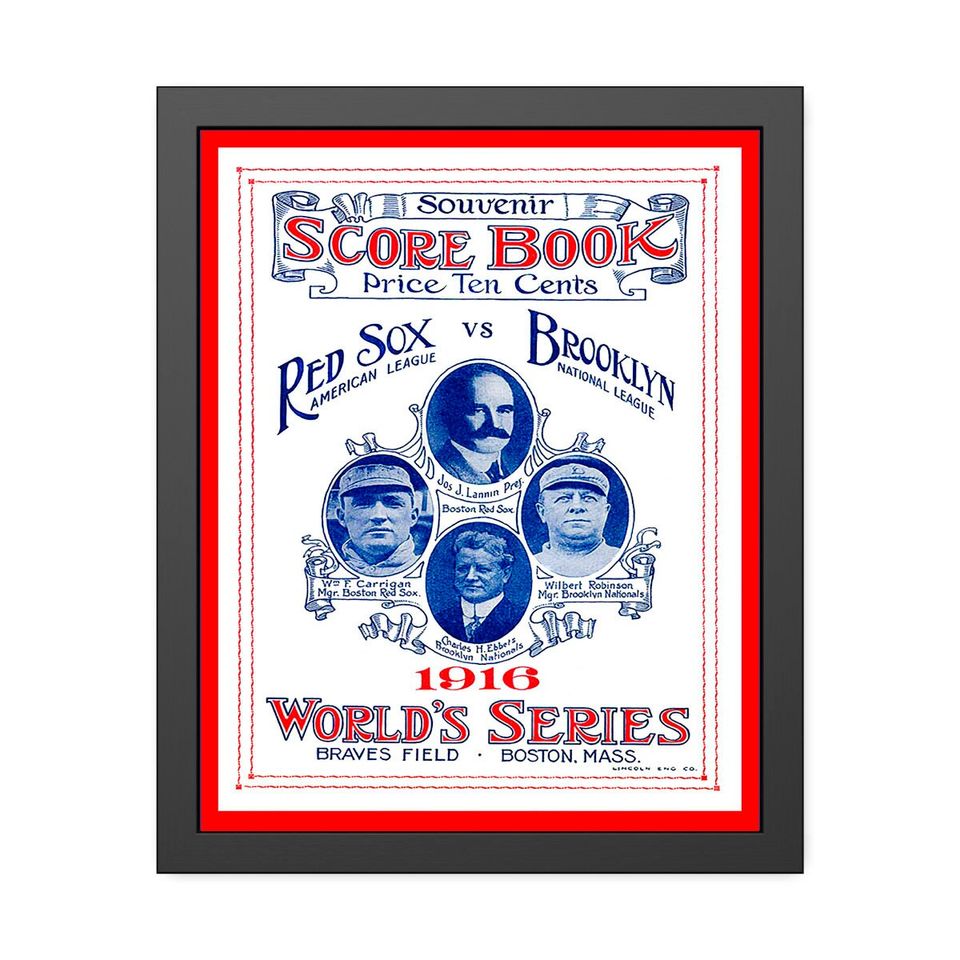 1916 Vintage Brooklyn Dodgers - Boston Red Sox World Series Program Cover - Digital Reproduction