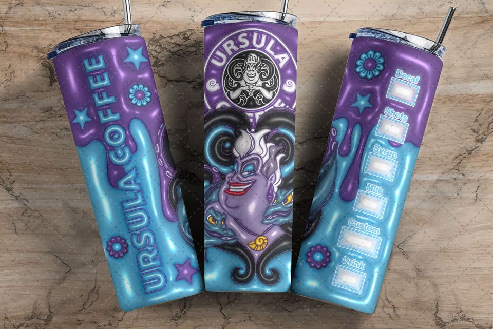 Disney Ursula Tumbler with Lid and Straw