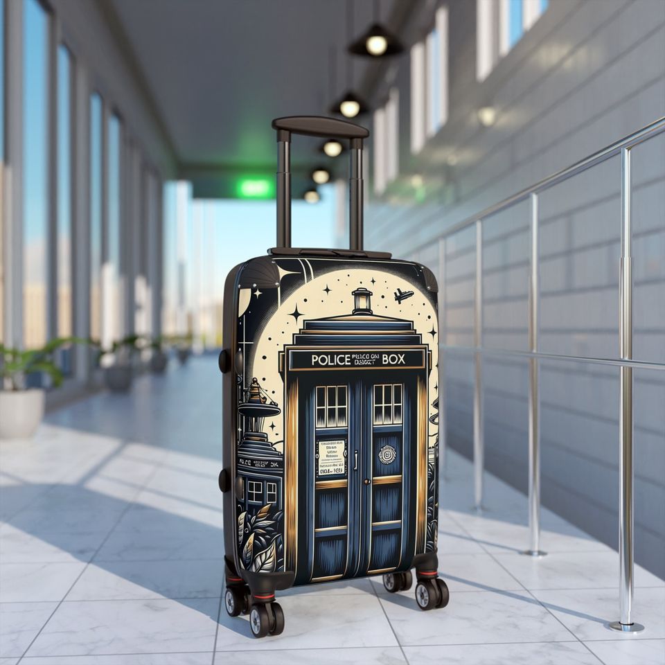 Police Booth - Doctor Who Inspired Unique Design - Suitcase-Travelcase