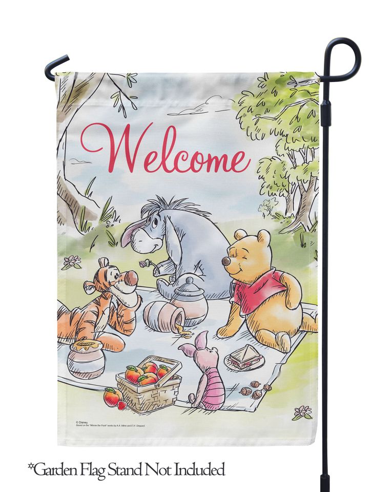Disney Winnie the Pooh Spring Picnic Garden Flag