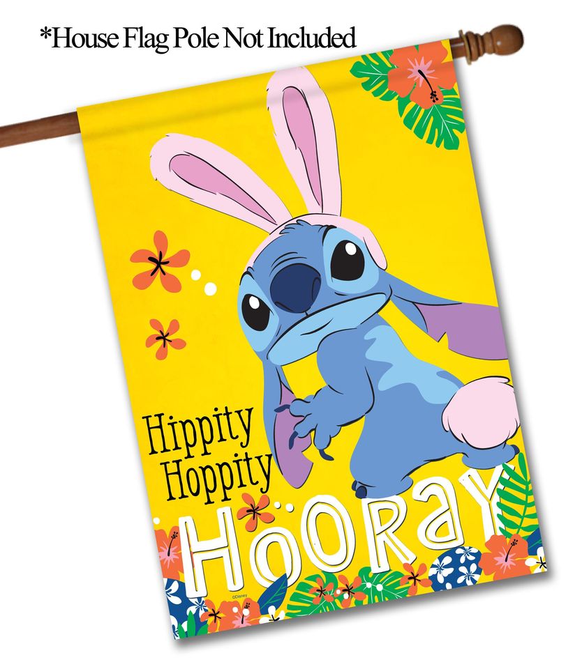 Disney, Easter Bunny Stitch Garden Flag