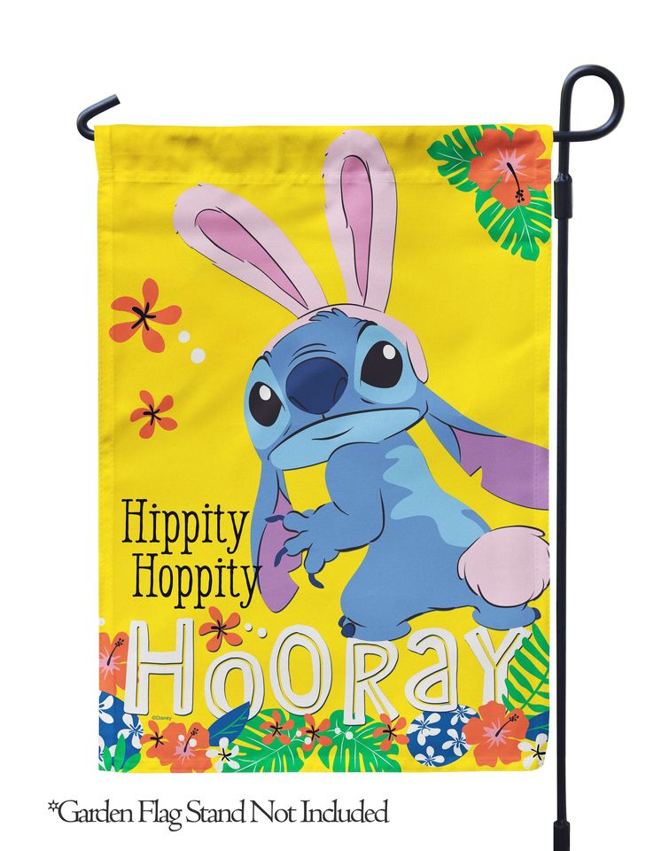 Disney, Easter Bunny Stitch Garden Flag
