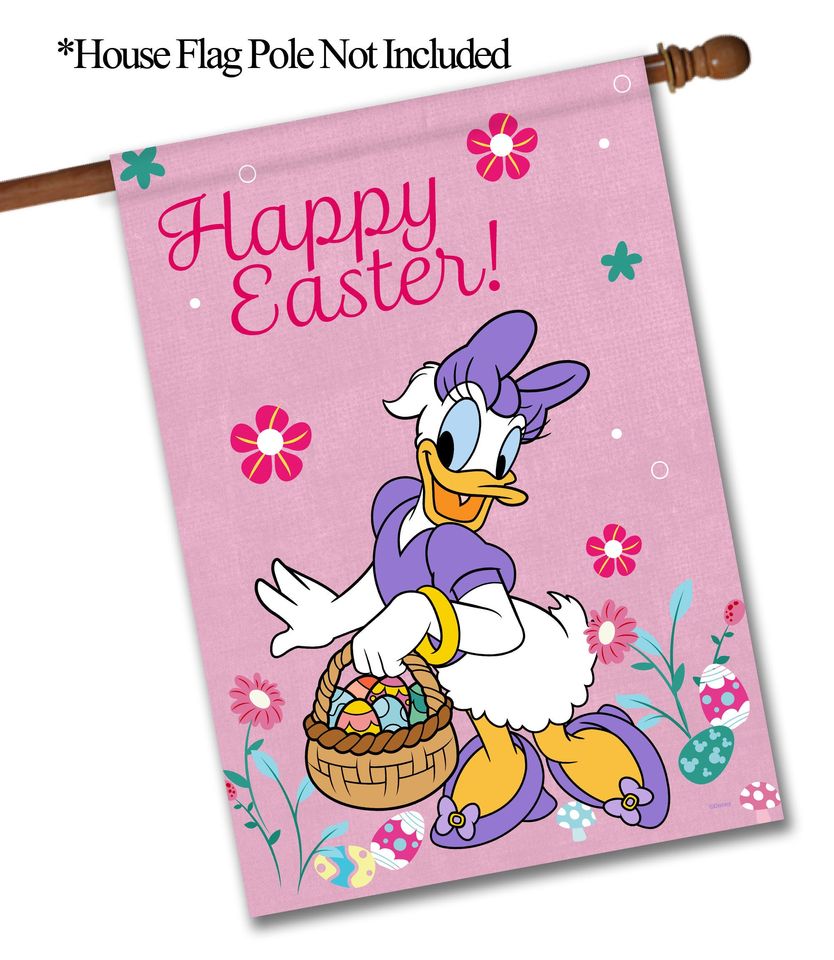 Daisy Duck Disney Easter Garden Flag, Easter Day Garden Flag