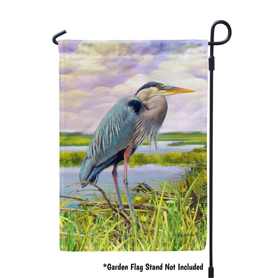 Great Blue Heron Summer Garden Flag