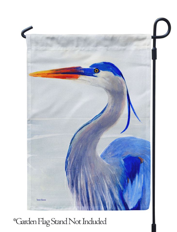 Coastal Great Blue Heron Garden Flag