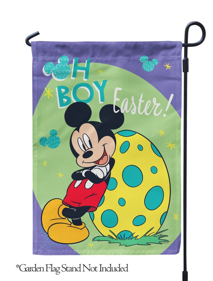 Oh Boy Easter Mickey Mouse Disney Easter Garden Flag, Easter Day Garden Flag