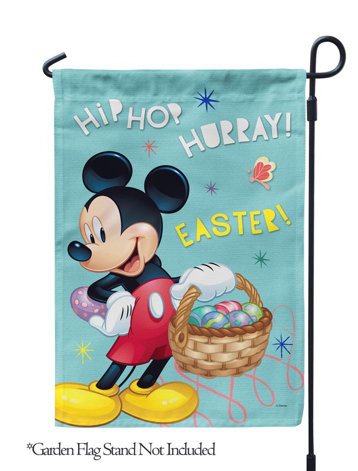 Disney Garden Flag, Mickey Hip Hop Hurray Easter! Garden Flag