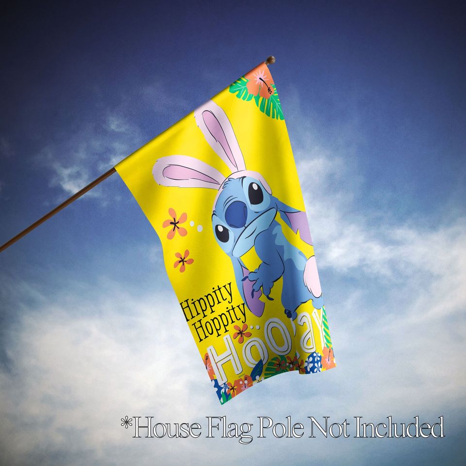 Disney, Easter Bunny Stitch Garden Flag