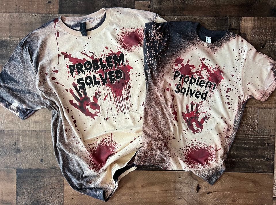 Bloody Halloween Costume Tshirt; Problem Solved Homemade Dripping Tee