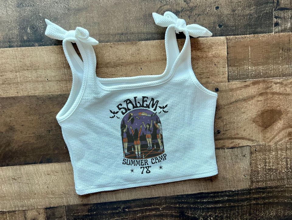 Salem Summer Camp 78 Crop Tank Halloween Baby Tee