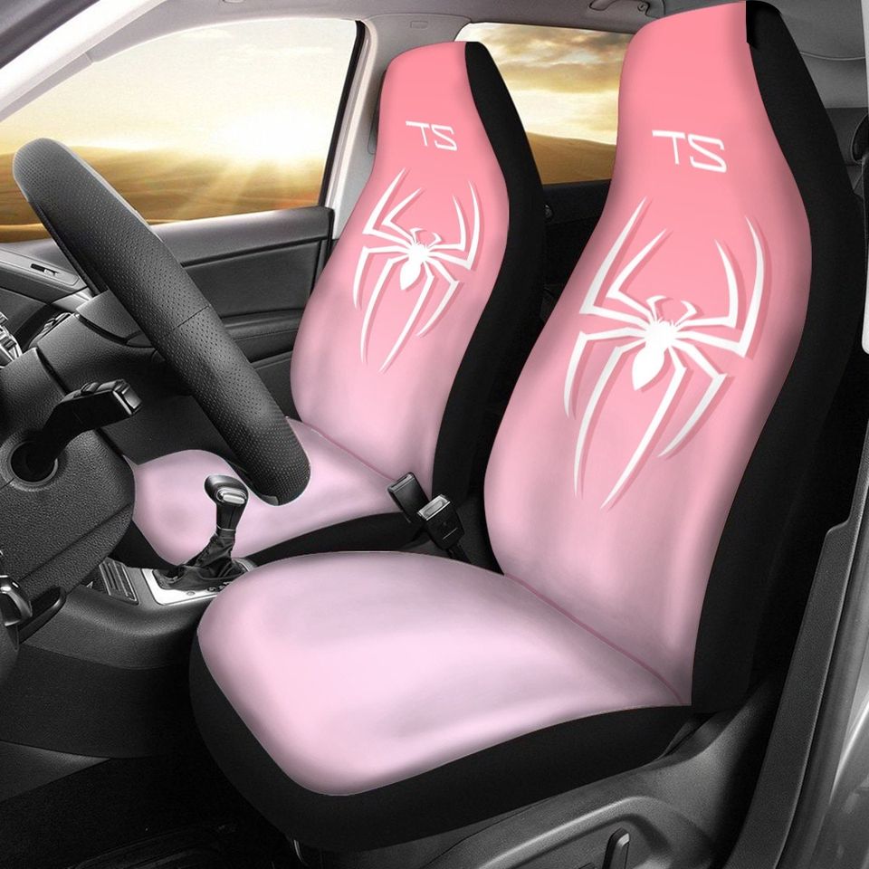 Custom spider man monogram Universal Car Seat Cover Thickened Back, red and blue spider, personalized initials, gift for her, gift for him