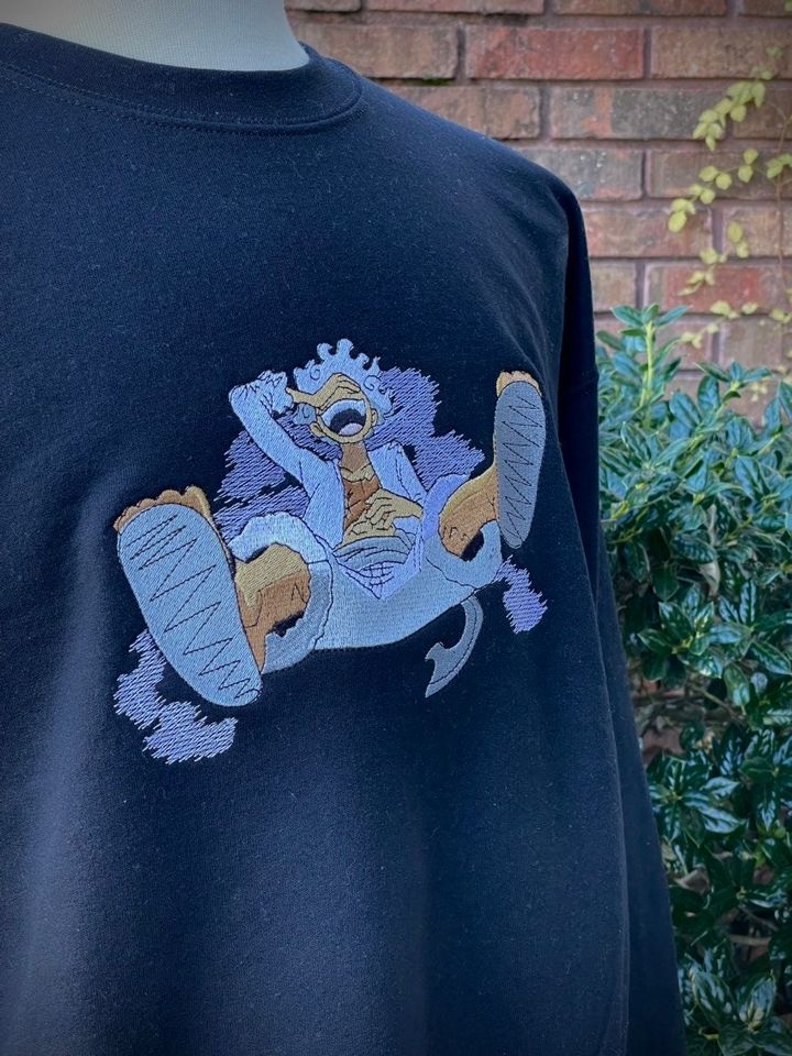 Luffy One Piece Anime Embroidered Sweatshirt