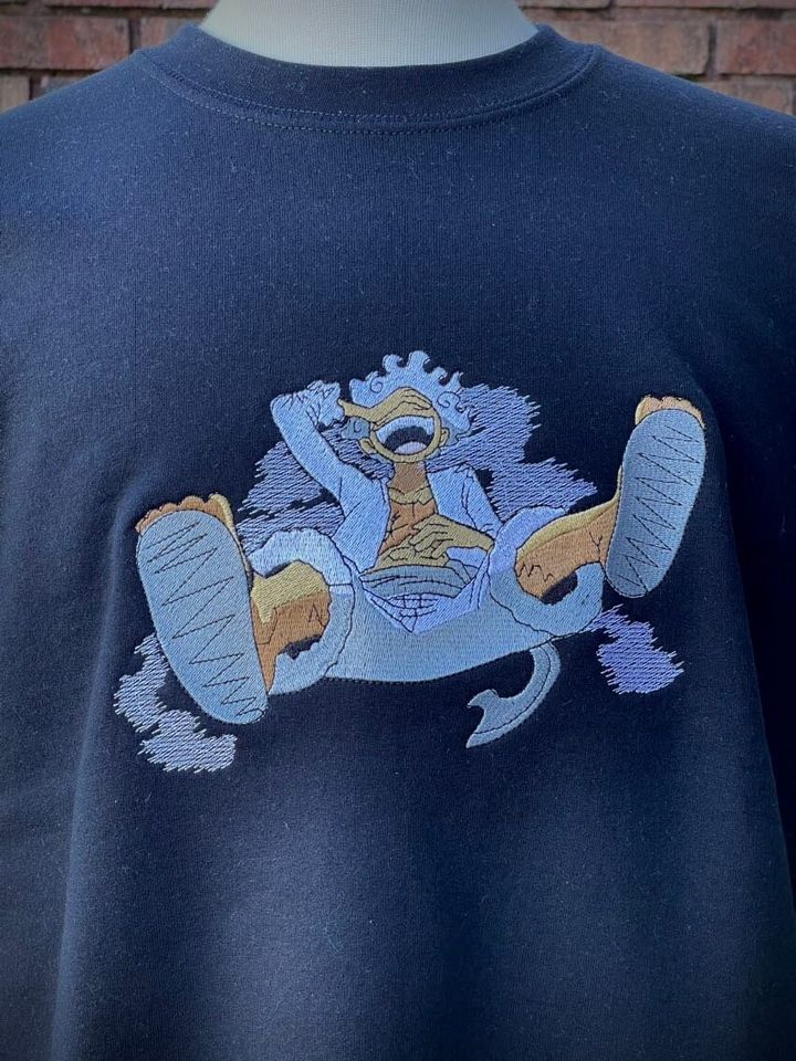 Luffy One Piece Anime Embroidered Sweatshirt