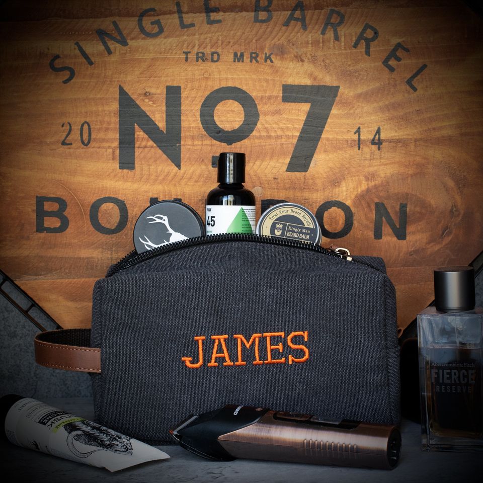Custom Leather Toiletry Bag – Personalized Gift for Men, Dad, or Husband
