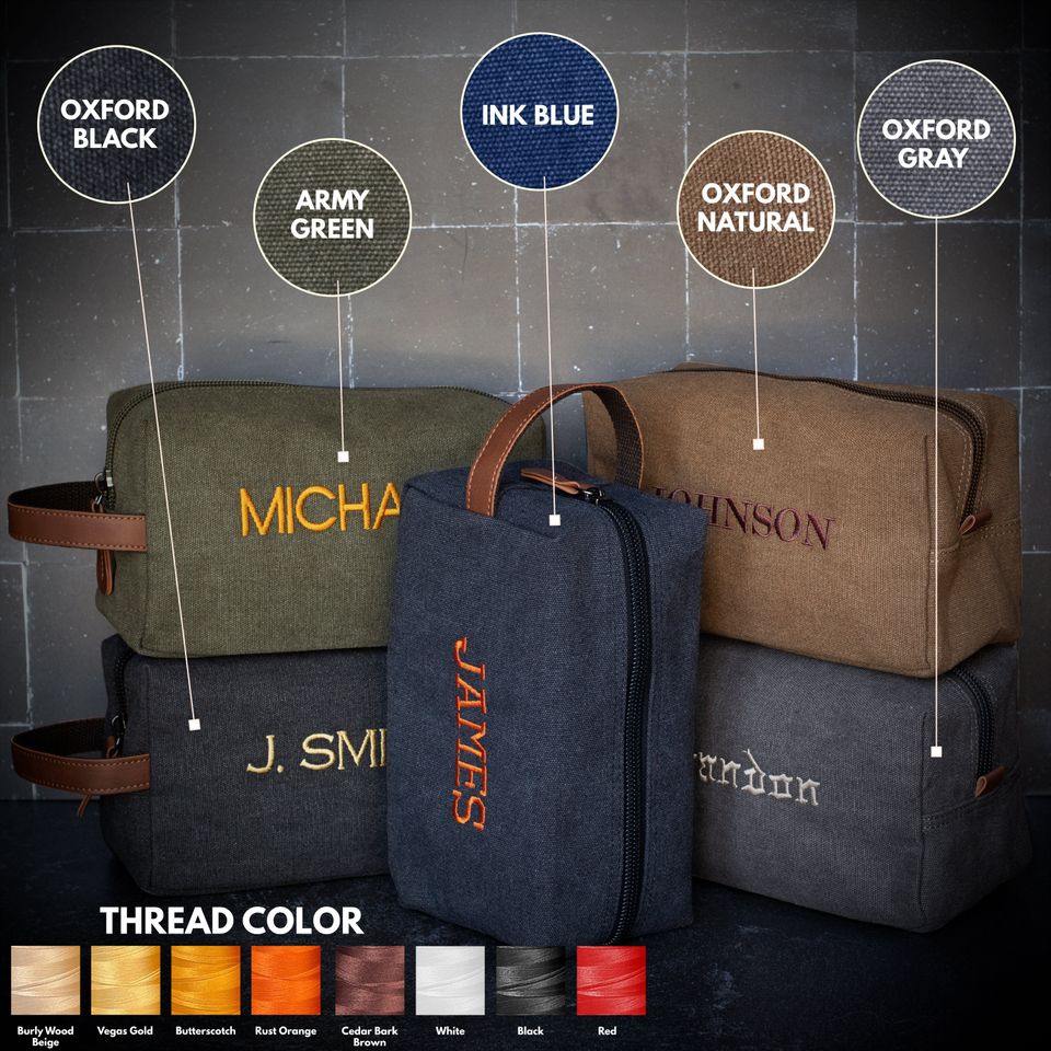 Custom Leather Toiletry Bag – Personalized Gift for Men, Dad, or Husband