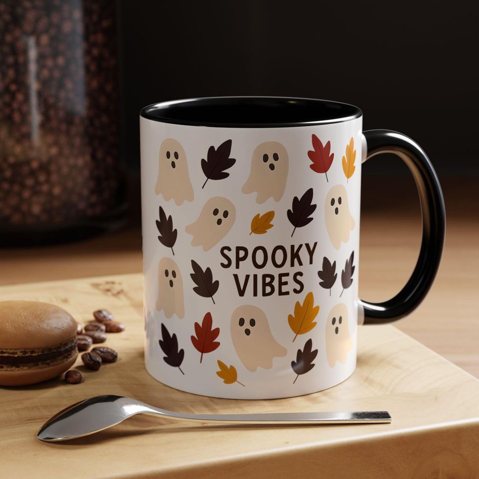 Boo-tiful Ghost Accent Mug, Autumn Vibes Cup, Perfect Gift for Halloween Fans